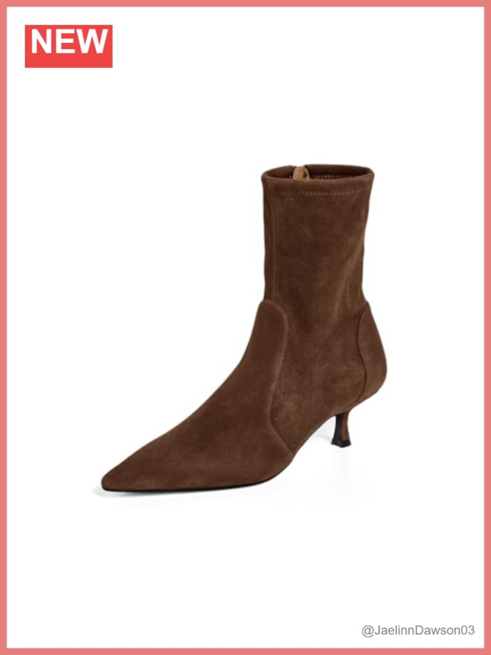Womens Suede Kitten Heel Pointed Toe Ankle Booties Side Zipper Boots